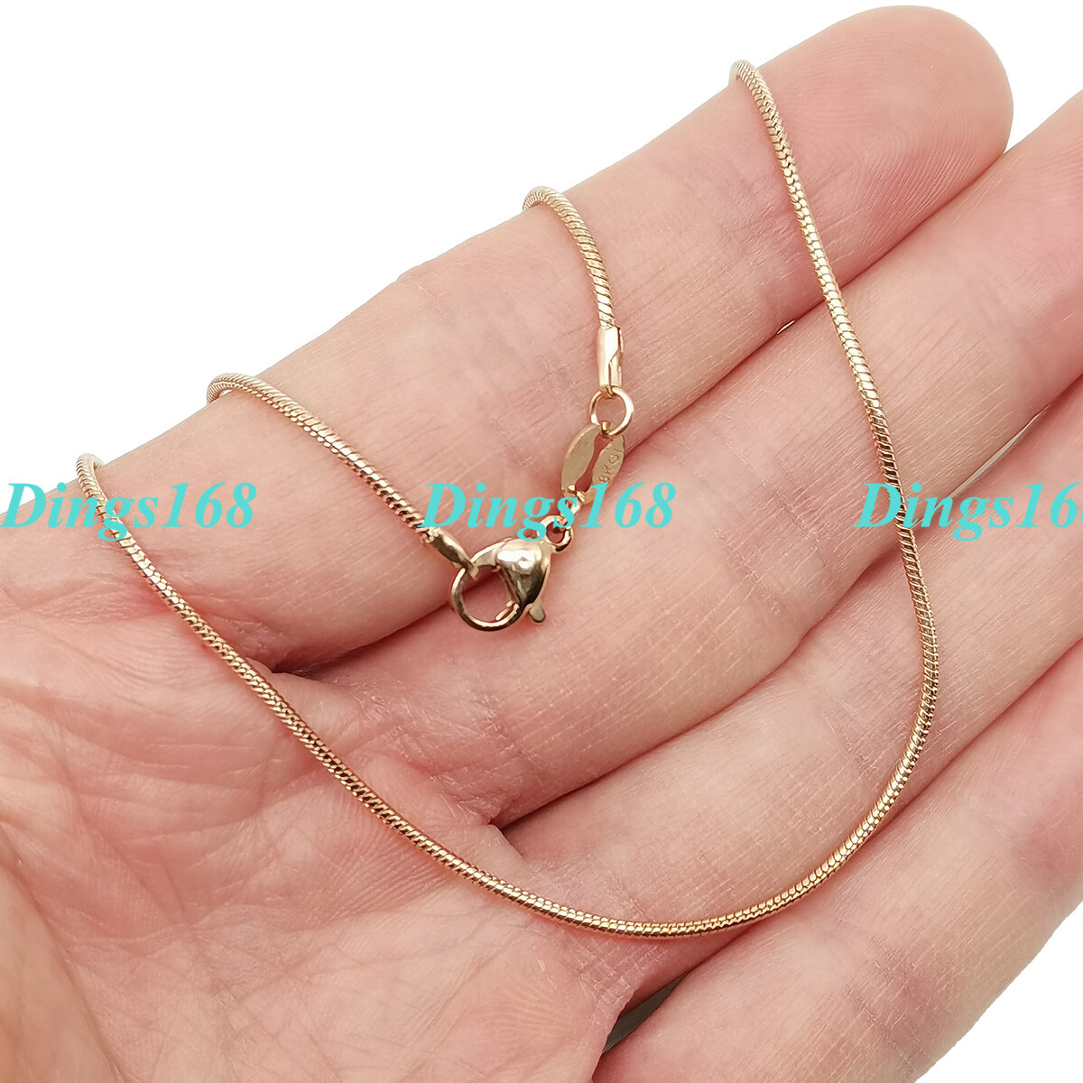 18K Rose Gold Filled Thin Italian Snake Chain Necklace 16/18/20″/22″/24inch K126