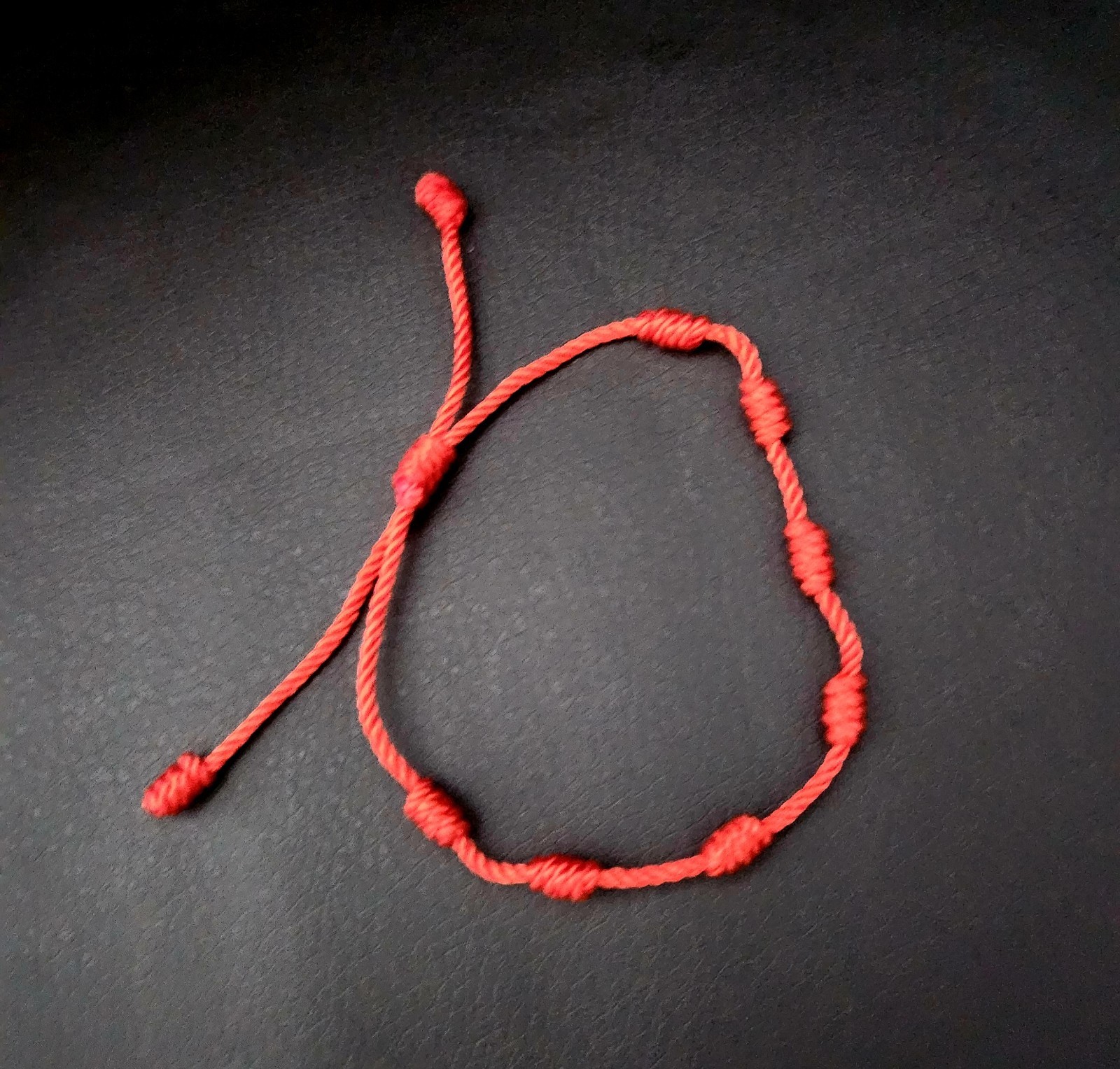 Adjustable Red Cord Charm Bracelet Handmade Nylon Tie Luck Theme