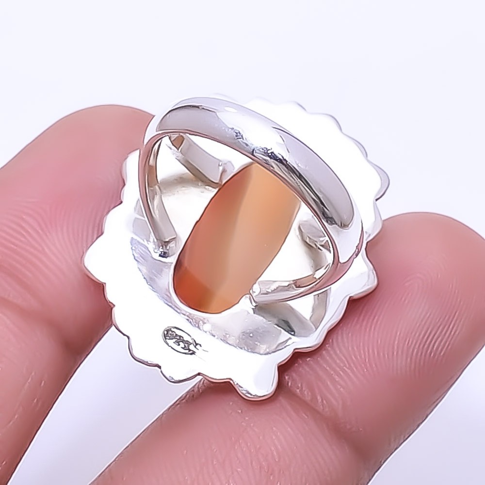 Carnelian – Brazil Designer Handmade Silver Handmade Ring S.7 R_9413_214_65