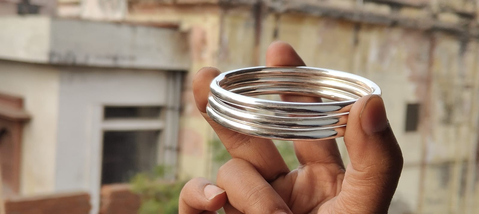 Handmade 925 Sterling Silver Bangle Set of 3, Boho Stacking Woman Bangles