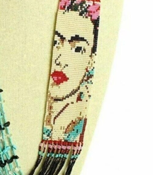 Handmade Necklace Seed Bead Boho American Style Nativ Beaded Multi Strand