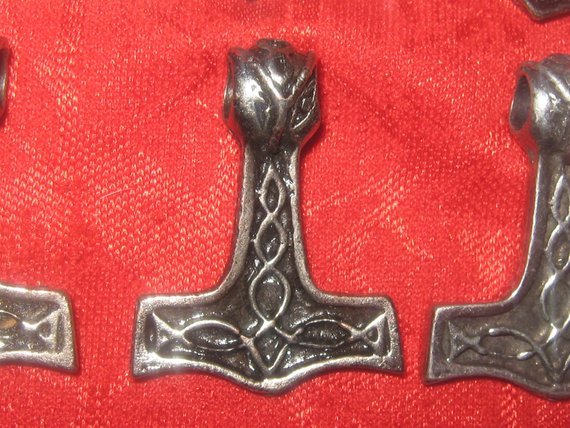 VIKINGS THORS HAMMER STEEL ODIN MJOLNIR NORSE MYTHOLOGY PENDANT CHARM NECKLACE