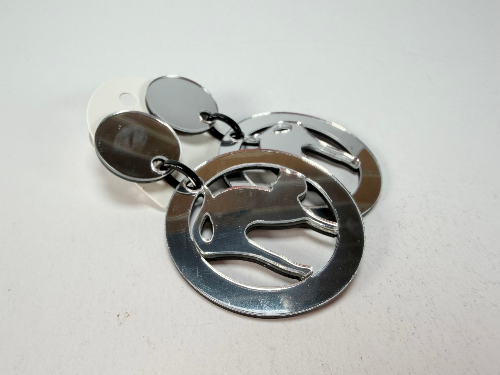 Marion Godart Reflective Chat Miroir” Mirror Effect Hoop Resin Clip On Earrings
