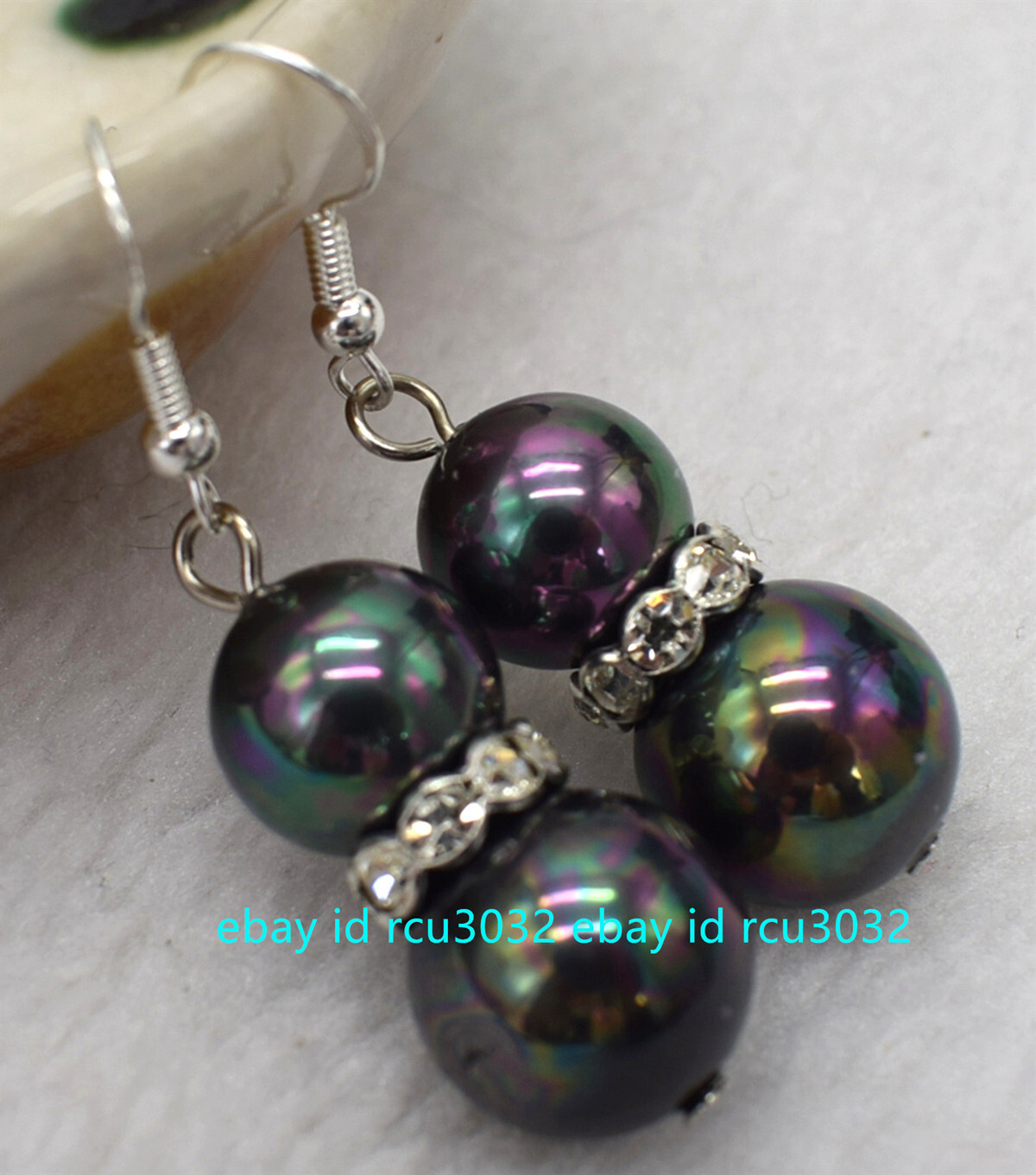 8/10/12/14/16/18/20mm Natural Black Rainbow South Sea Shell Pearl Bracelet 7.5″