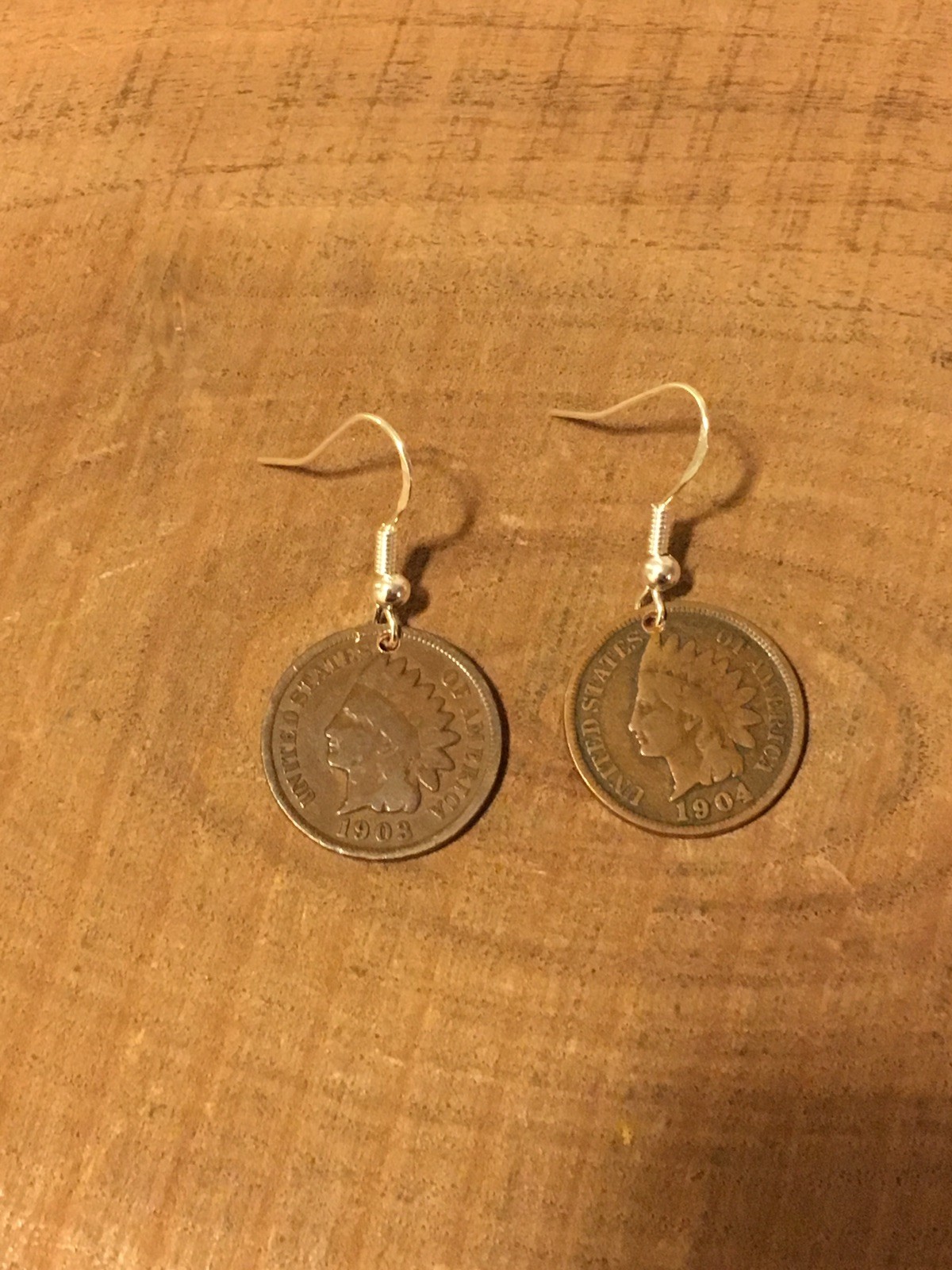 Indian Head Penny Coin Jewelry Earrings With .925 Ear Wires!