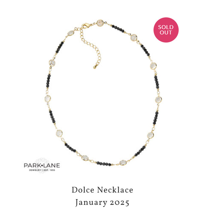Park Lane Dolce Necklace Black CZ Crystals Gold Sparkle Box Jewelry New NLA