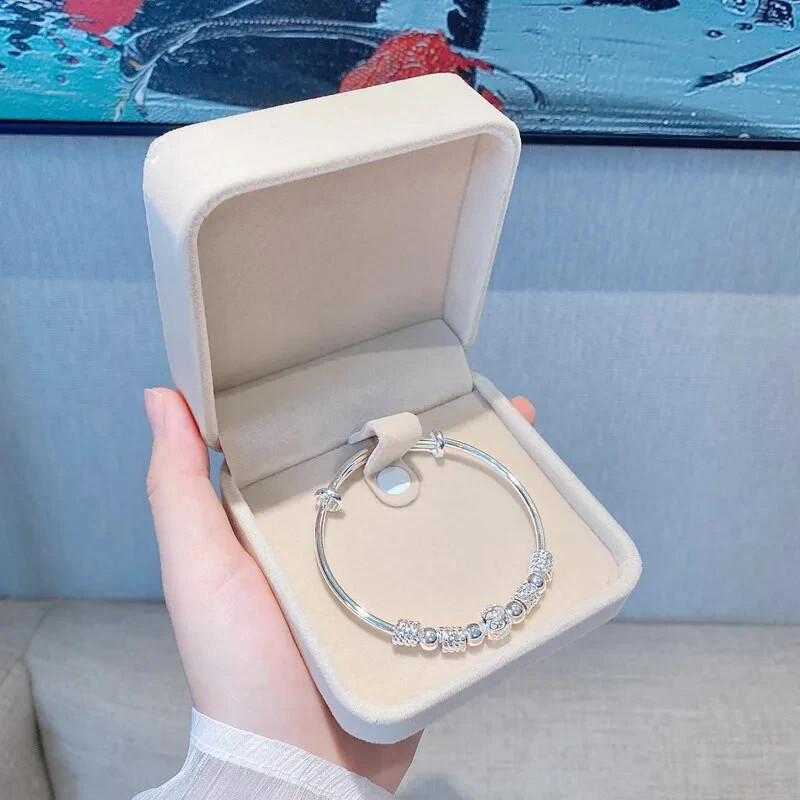 CHSHINE 925 Sterling Silver Charm lucky beads Bangles bracelets fashion jewelry
