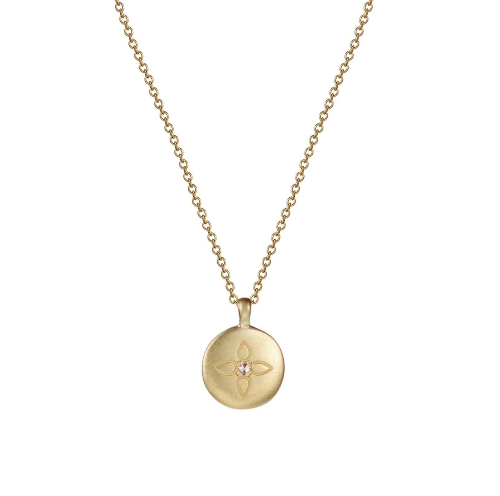 Gold Lotus Crystal Disc Necklace – Handpicked Daughter Gift