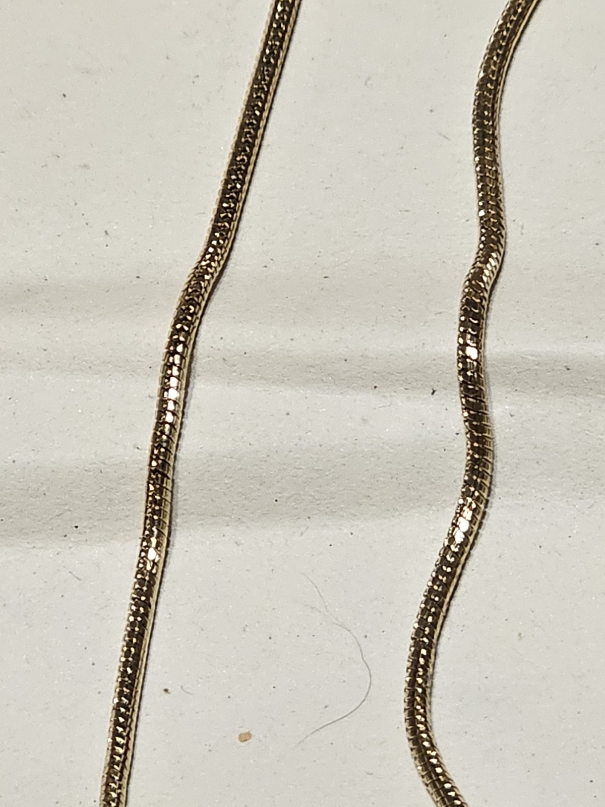 False Gold Necklace With Small Rhinestone Ring