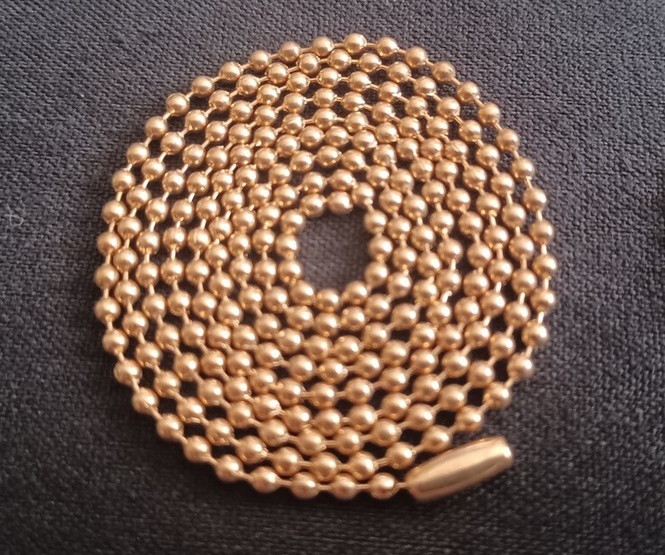 30″ Light Copper & 30″ Antique Bronze 2.4mm Military Bead Dog Tag Chain Necklace