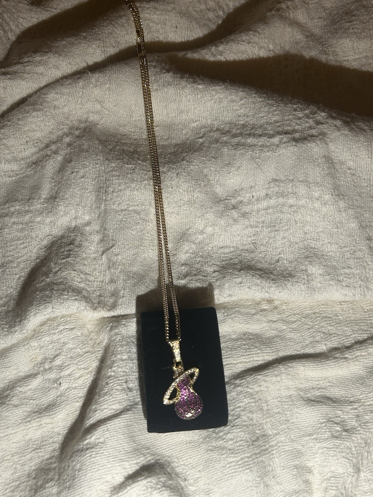 Brand new Miami heat chain 24” 14k gold plated cubic zirconia
