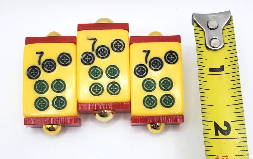 Bakelite Mahjong Three Pieces Brooch Pin Vintage Game Pieces