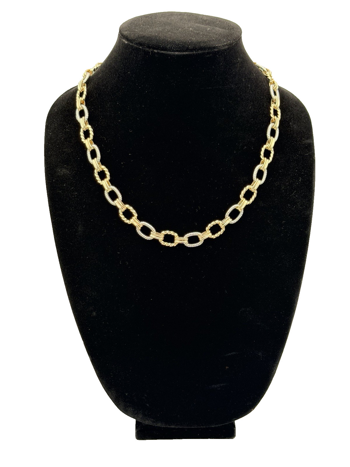 New Yellow & White Gold-Filled 18-20″ Adjustable Rounded Link Necklace