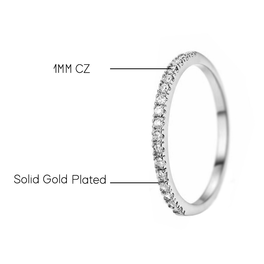3 Pack 1mm Stackable Silver, Gold + Rose Gold Plated Ring Wedding Band Size 3-10