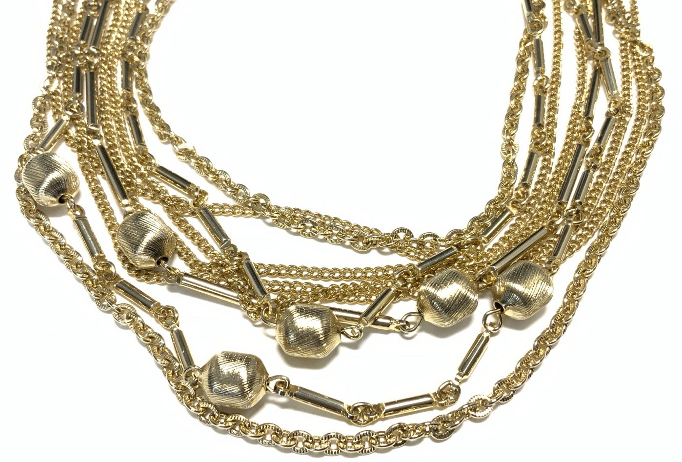 Lisner Gold Tone 9-Strand Chain Necklace 16.5-inches LT110