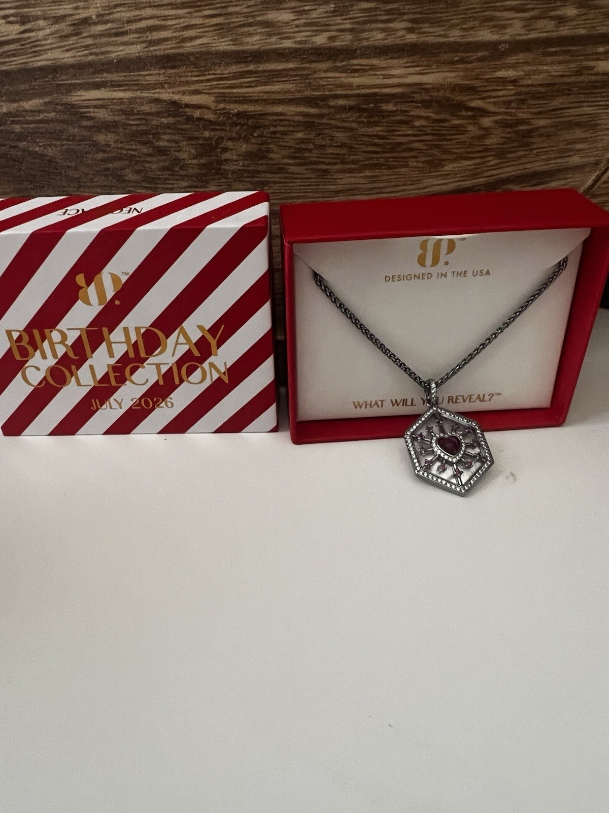 Bomb Party July Birthday Heart Necklace