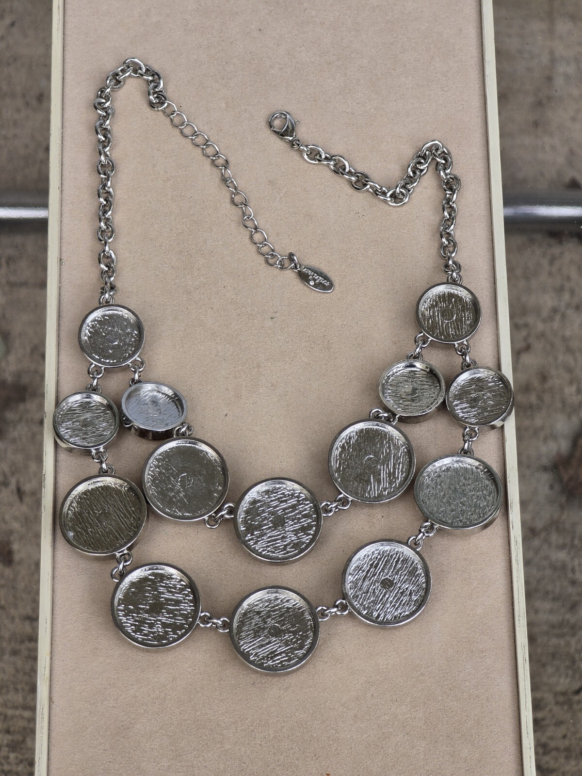 Ann Taylor Yellow Bubbles Silver Tone Choker Necklace