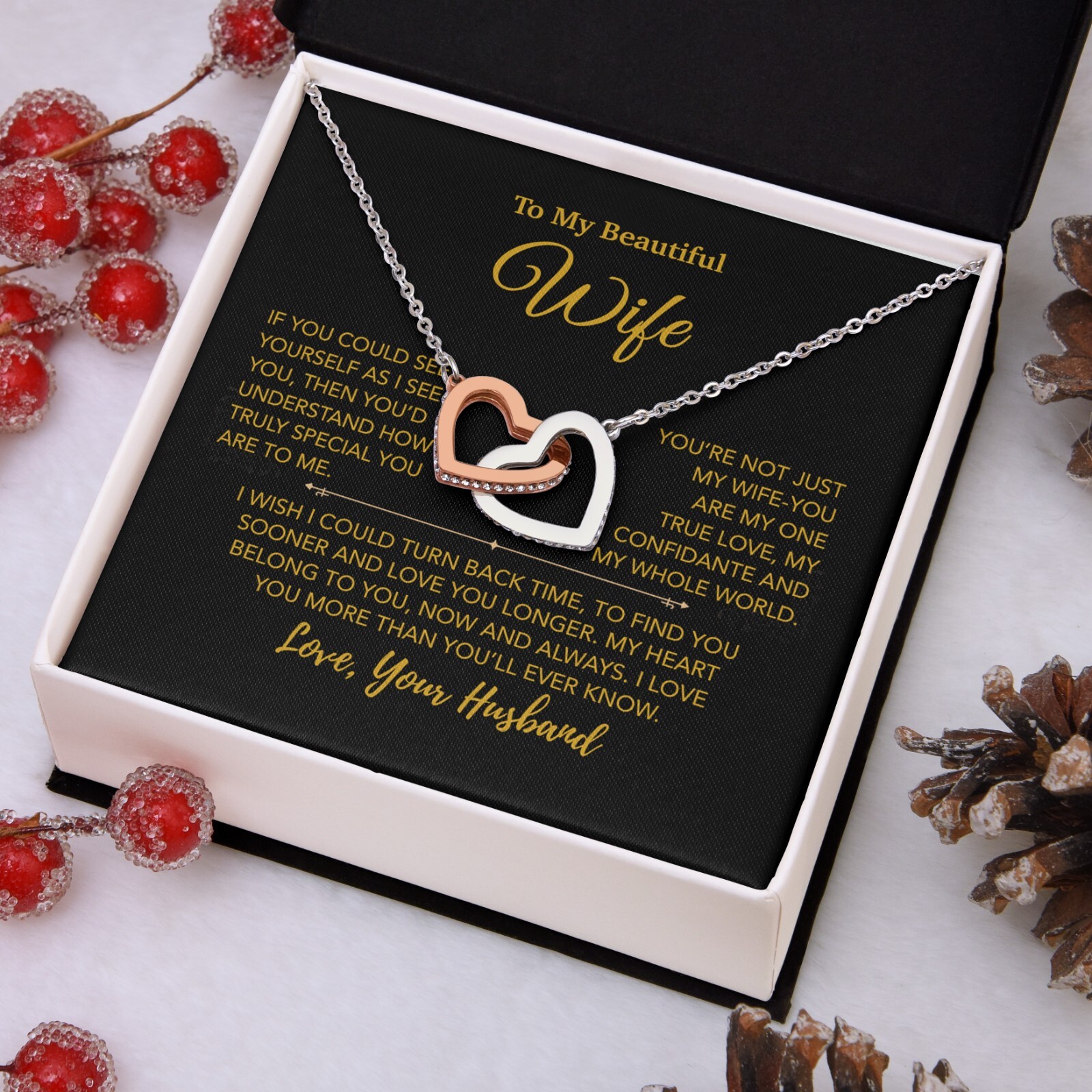 To My Wife Necklace, Vanlentines Gifts For Women, Anniversary Gift For Wife
