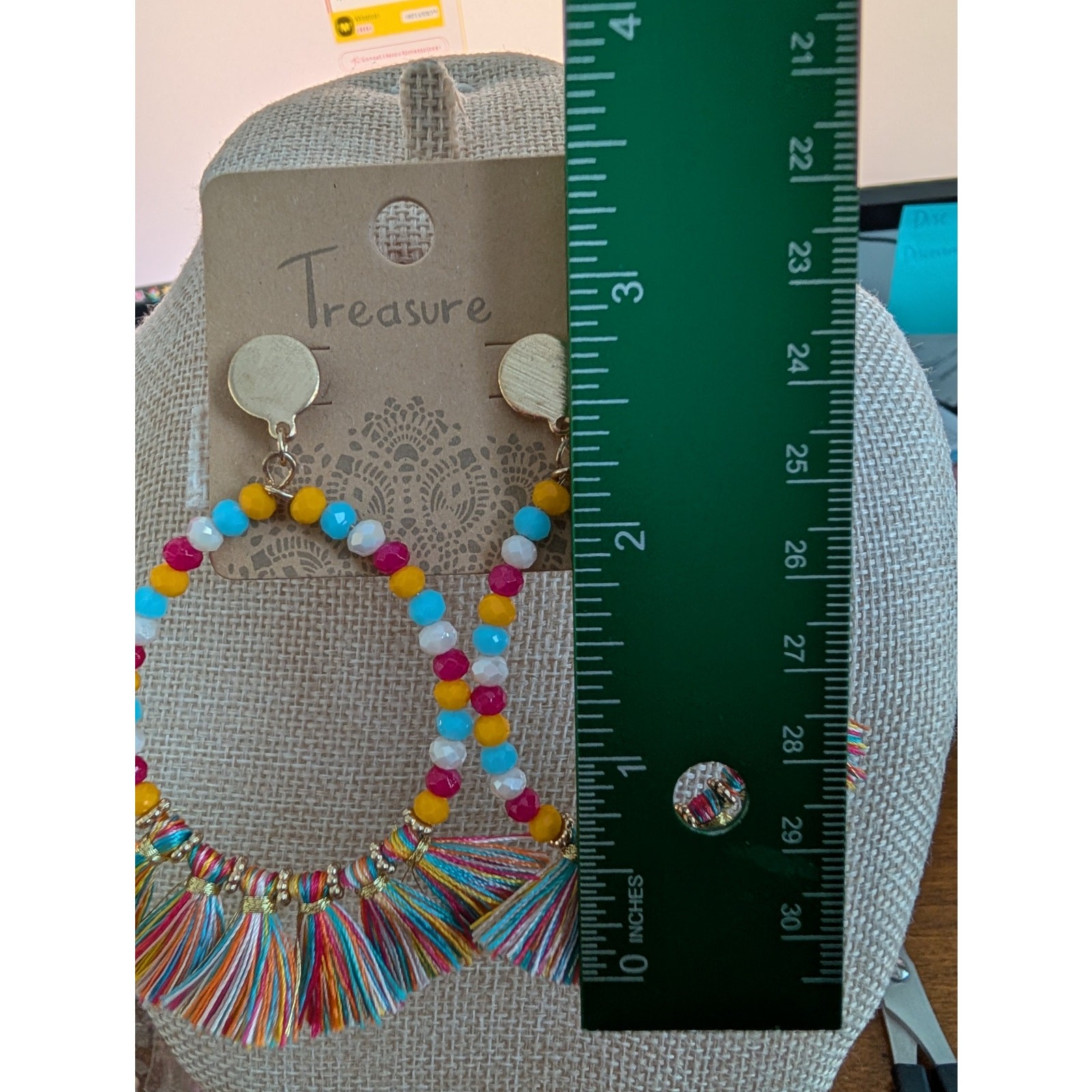 1399 – Boho western Earrings with beads and tassels – NWT
