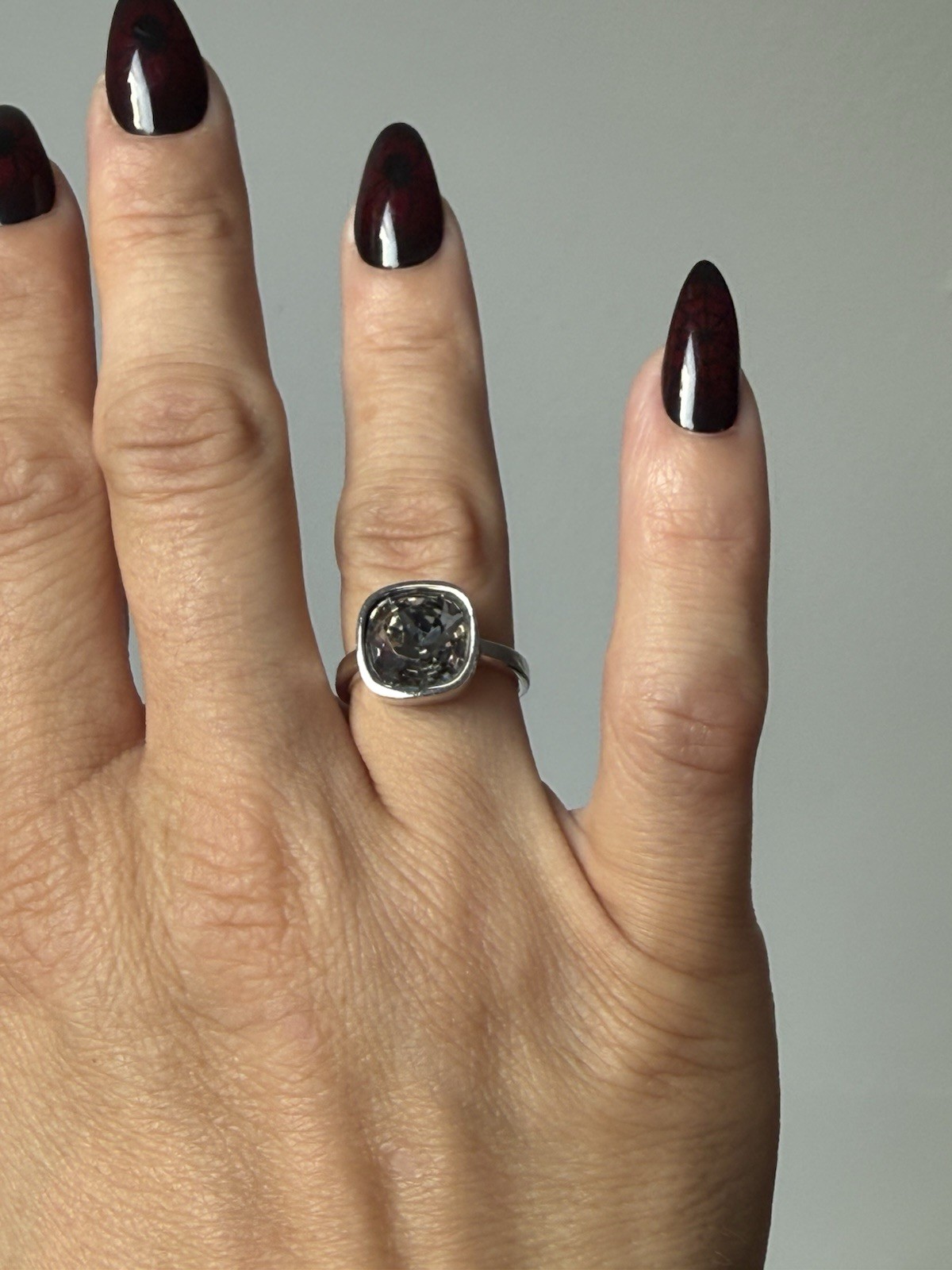 Swarovski crystal ring size 6 Cushion Cut Cocktail Ring statement ring luxe