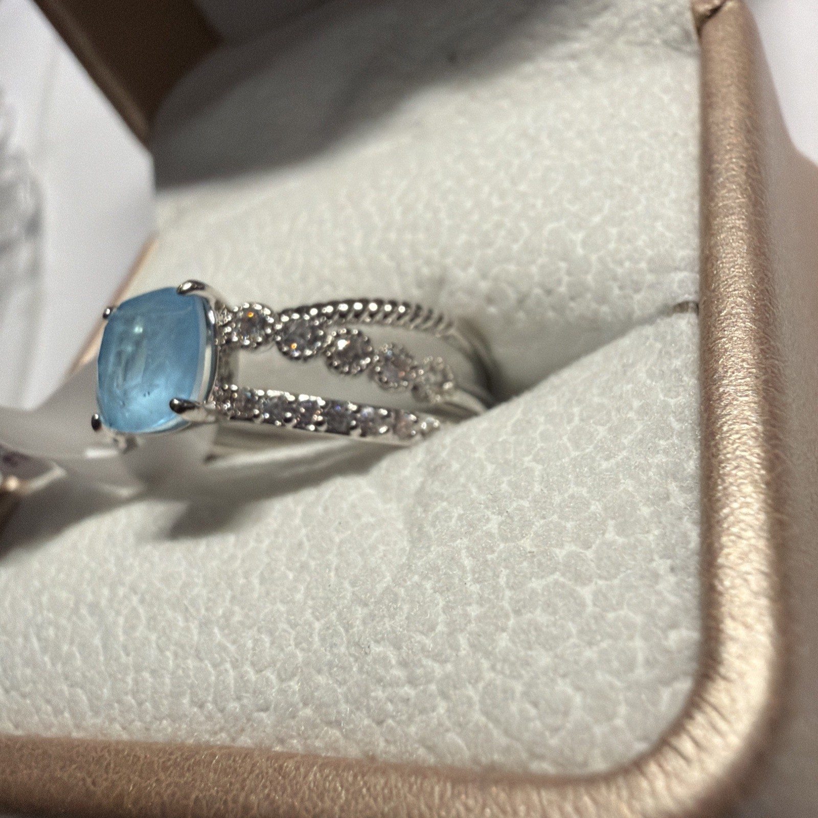 Size 9 Bomb Party Ring – RG36189 Three Suitors, One Prize – Baby Sky Blue Topaz