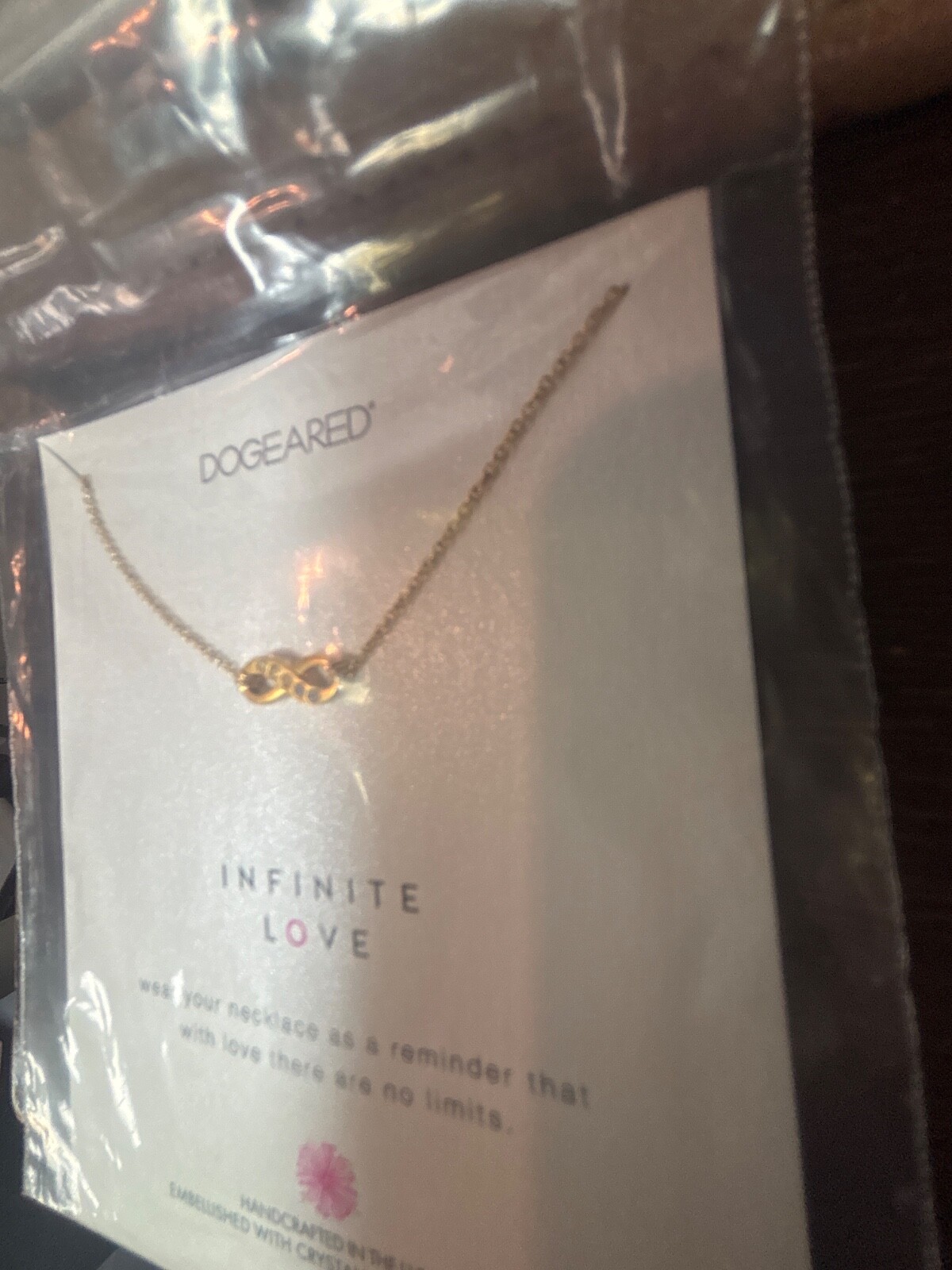 New Dogeared Infinite Love Gold Sterling Silver Necklace 18” Handcrafted in USA