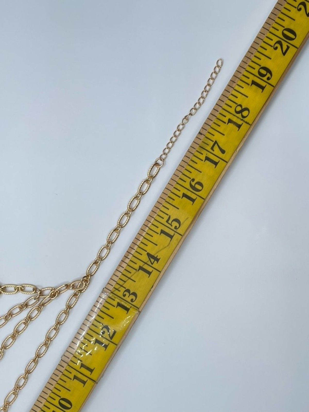 Gold Tone Multi Layer Chain Necklace Adjustable Statement Layered