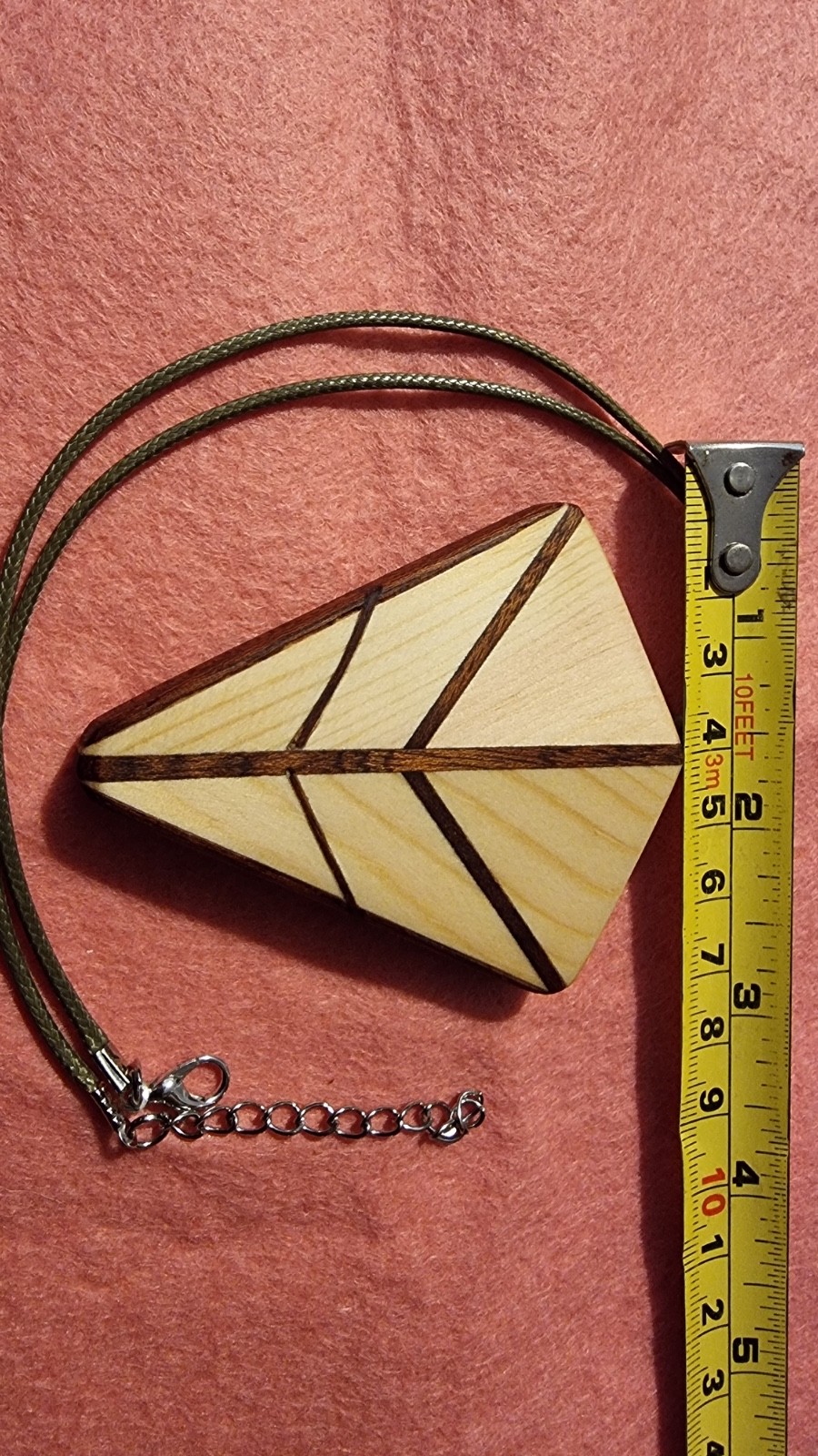 Pendant Jewellery Solid Wooden Boho Handmade With Clasp Fastener See Description