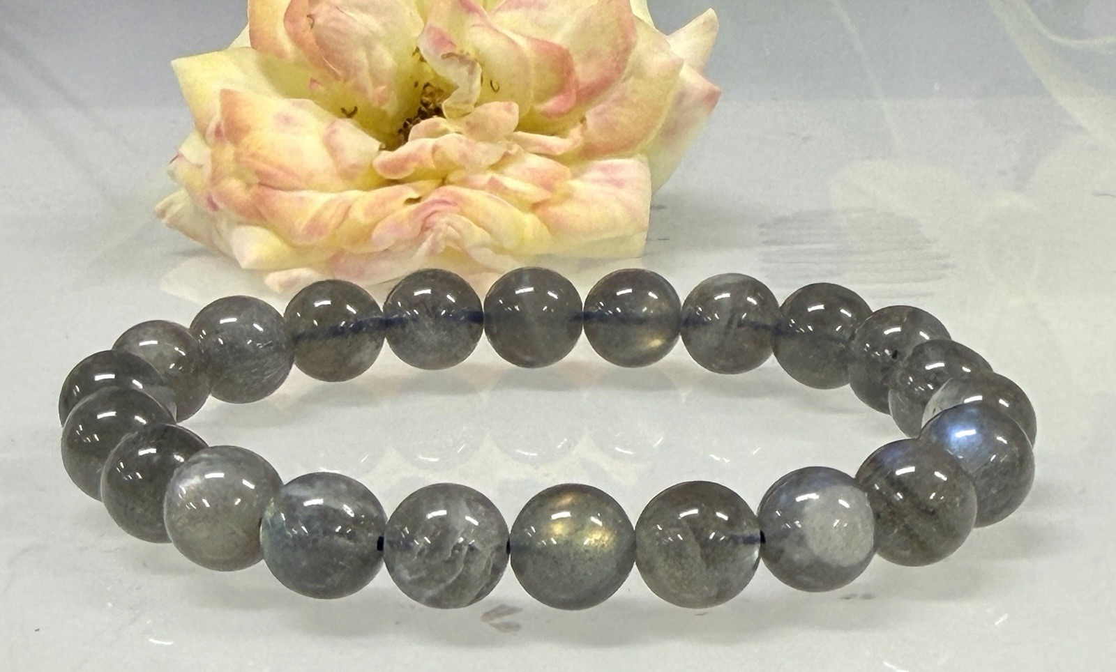 Wholesale 6 Pcs Natural Labradorite Bracelet 8mm 7.5” Healing Crystal Natural