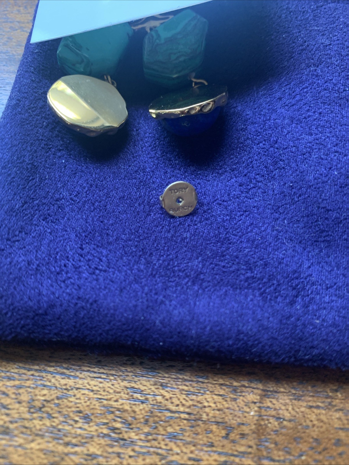 Tory Burch 3 Tier Dangle Earrings Blue And Green