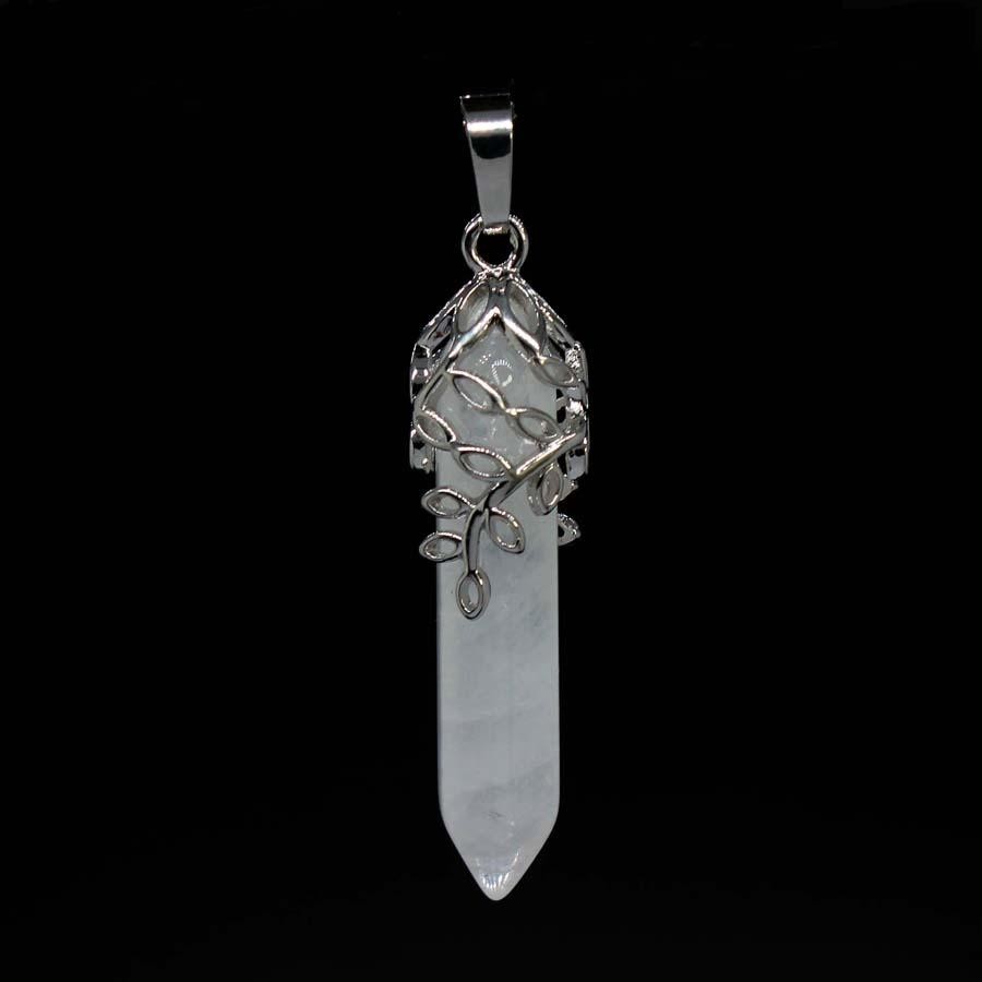 Crystal Hexagon Stone Pendant Amethyst Rose Quartz Jewelry Charm