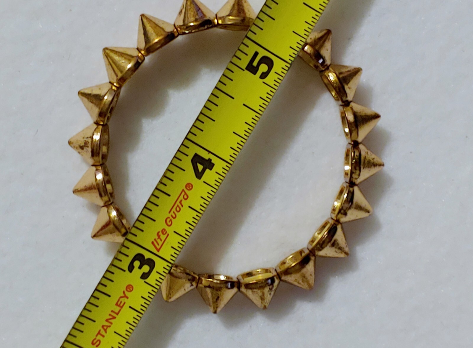 Gold Tone ( ROUND SPIKE STYLE) Stretch Statement Bracelet – 2 1/8 in Inside Dia