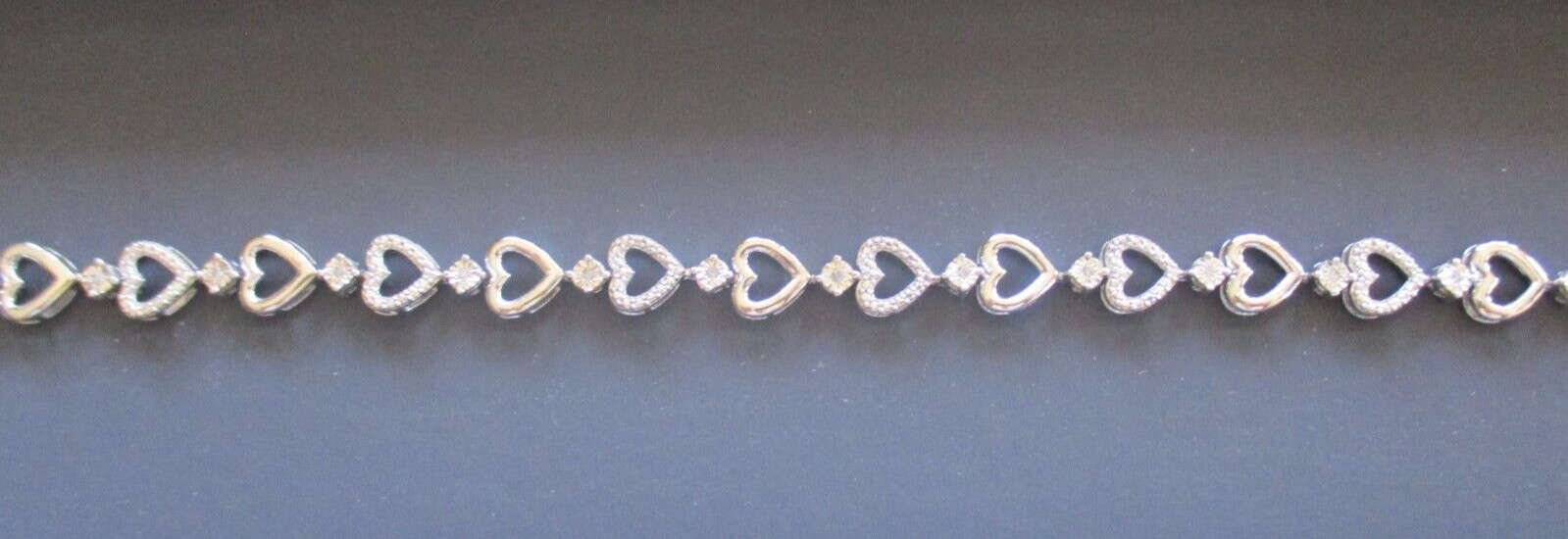 India, Bracelet – Sterling Silver with Diamonds- 7 1/2 inches, 8.3 grams