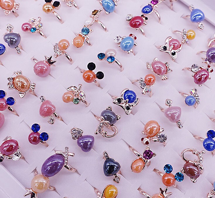 Wholesale 36pcs animal Adjustable ceramic alloy women Ring Wedding gifts Jewelry