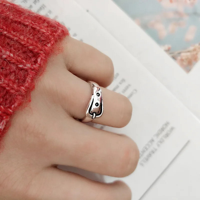 Adjustable Belt Ring 925 Sterling Silver Geometric Cocktail Party Jewelry