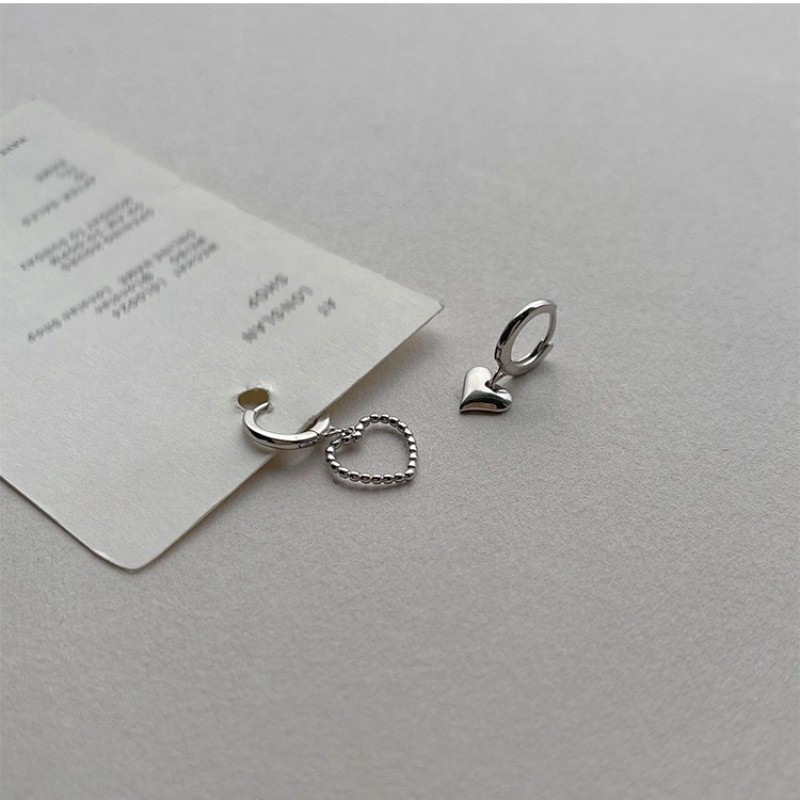 Heart Pendant Ear Buckle Women’s Fashionable Earrings Alloy Jewelry Gift
