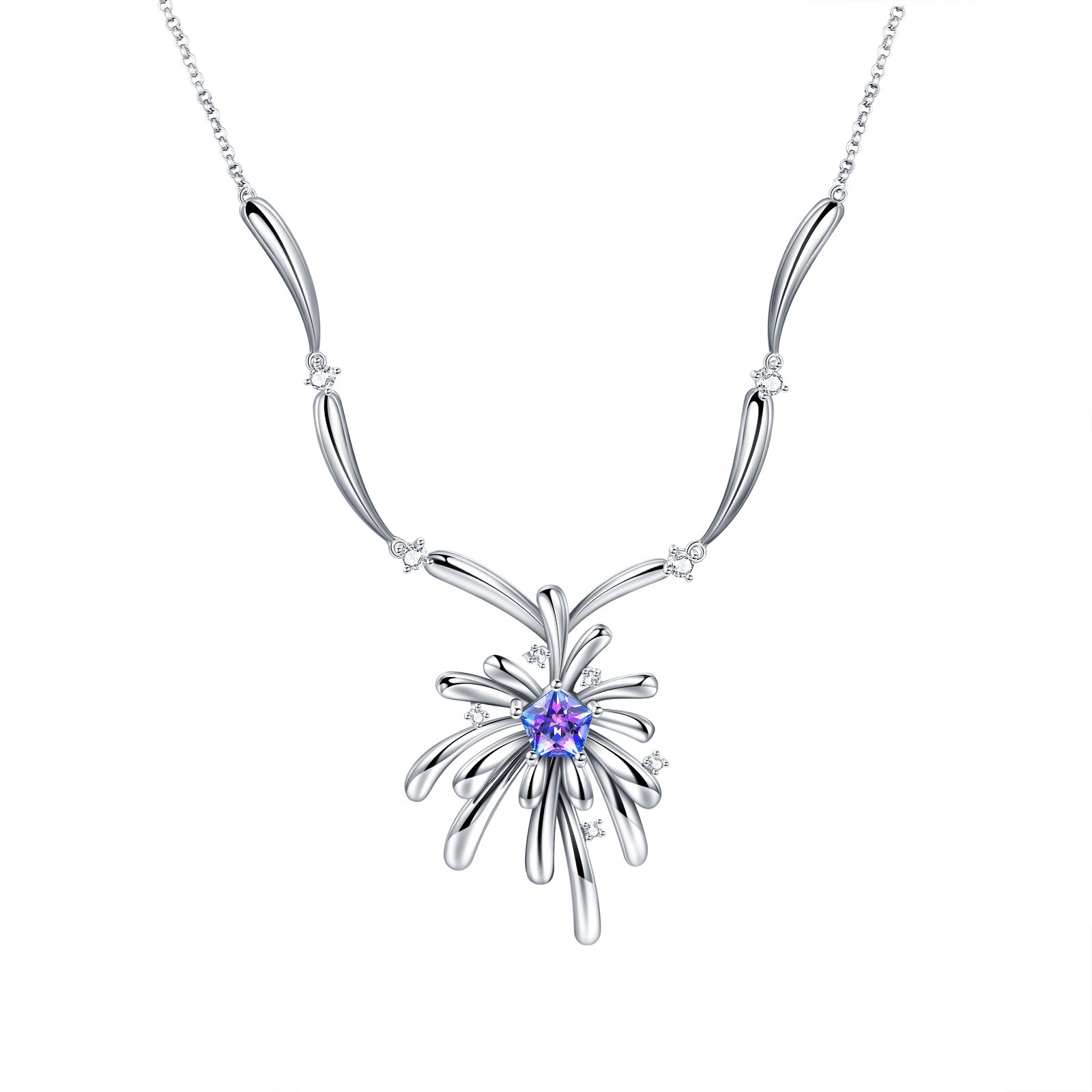 Crosette Necklace Set With Bi‑Colour CZ – Sterling Silver – Carpe Diem – Fei Liu