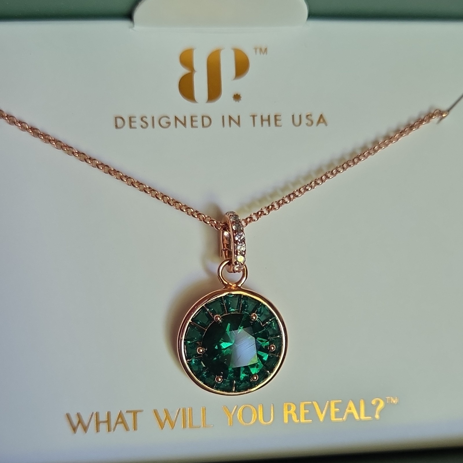 BP Outlaw May BD Collection 2026 LC-Emerald RG-Plated 2 Necklace Bundle NIP