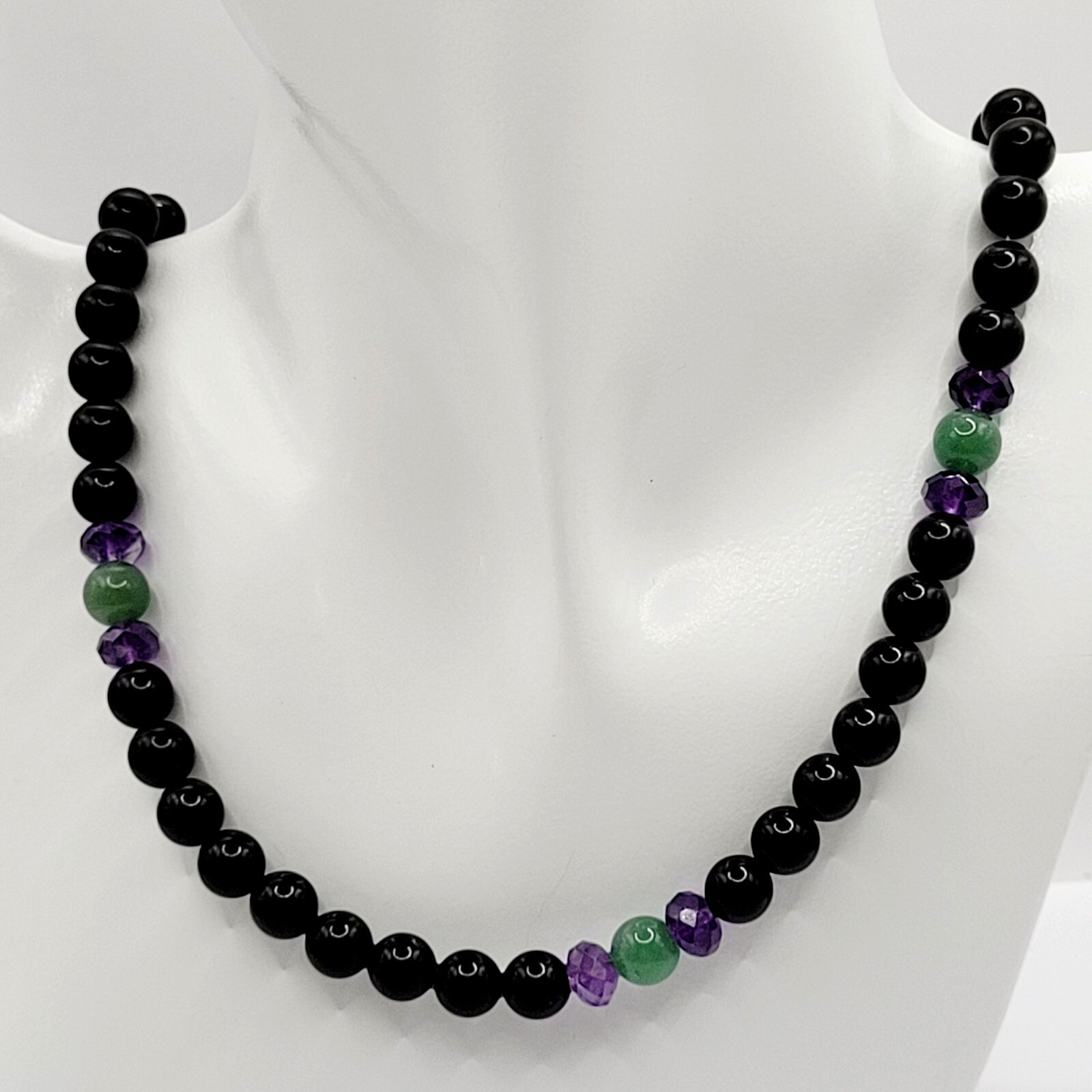Jay King DTR 925 Black Stone Amethyst Aventurine Beaded Necklace Mine Finds