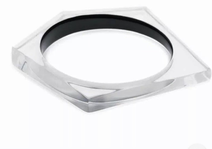 100% Authentic ALEXIS BITTAR ASYMMETRICAL PENTAGON Smooth Lucite BRACELET
