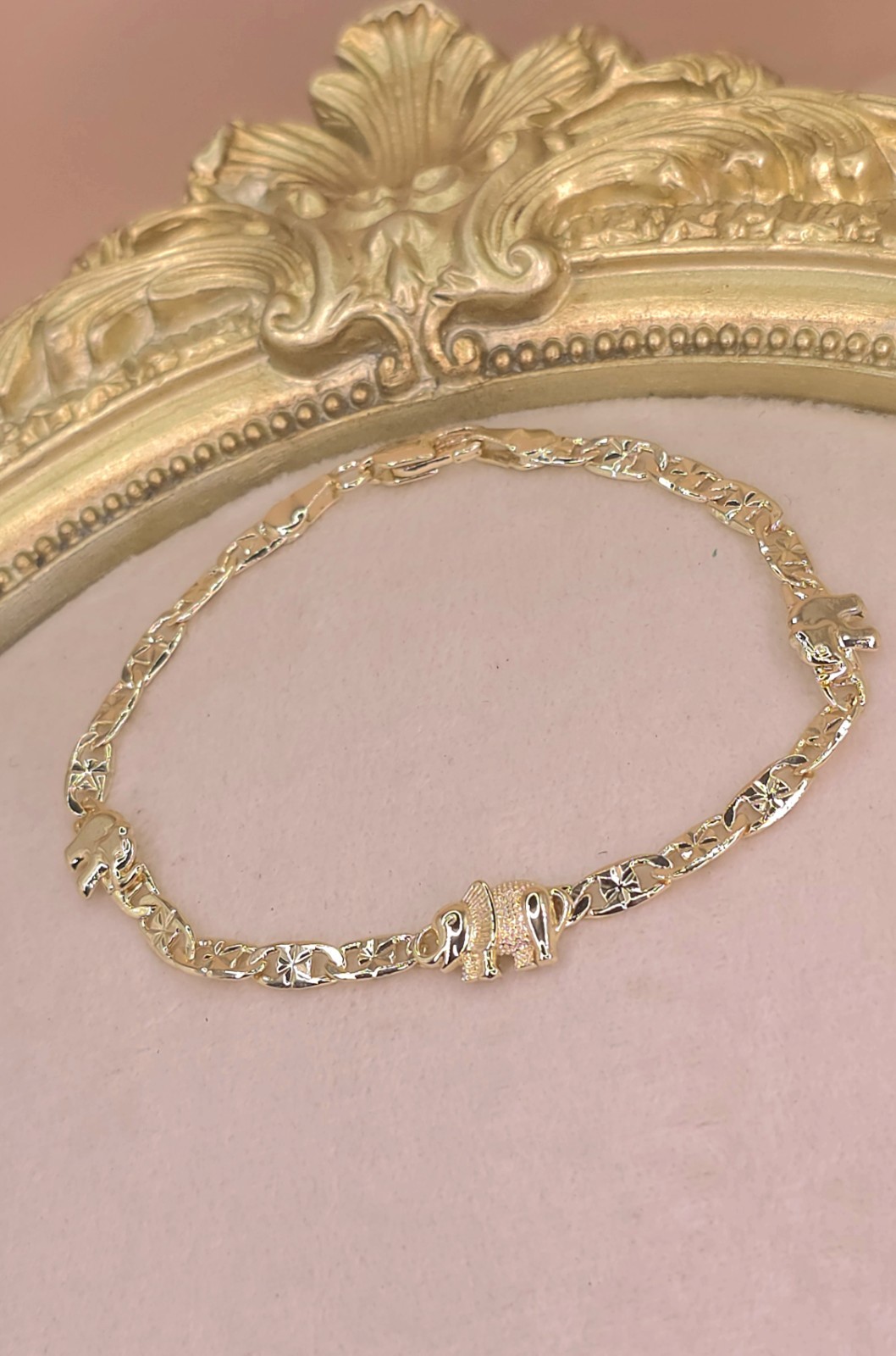 New 14k Gold Filled Elephant Link Bracelet Everyday Wear Tarnish-free