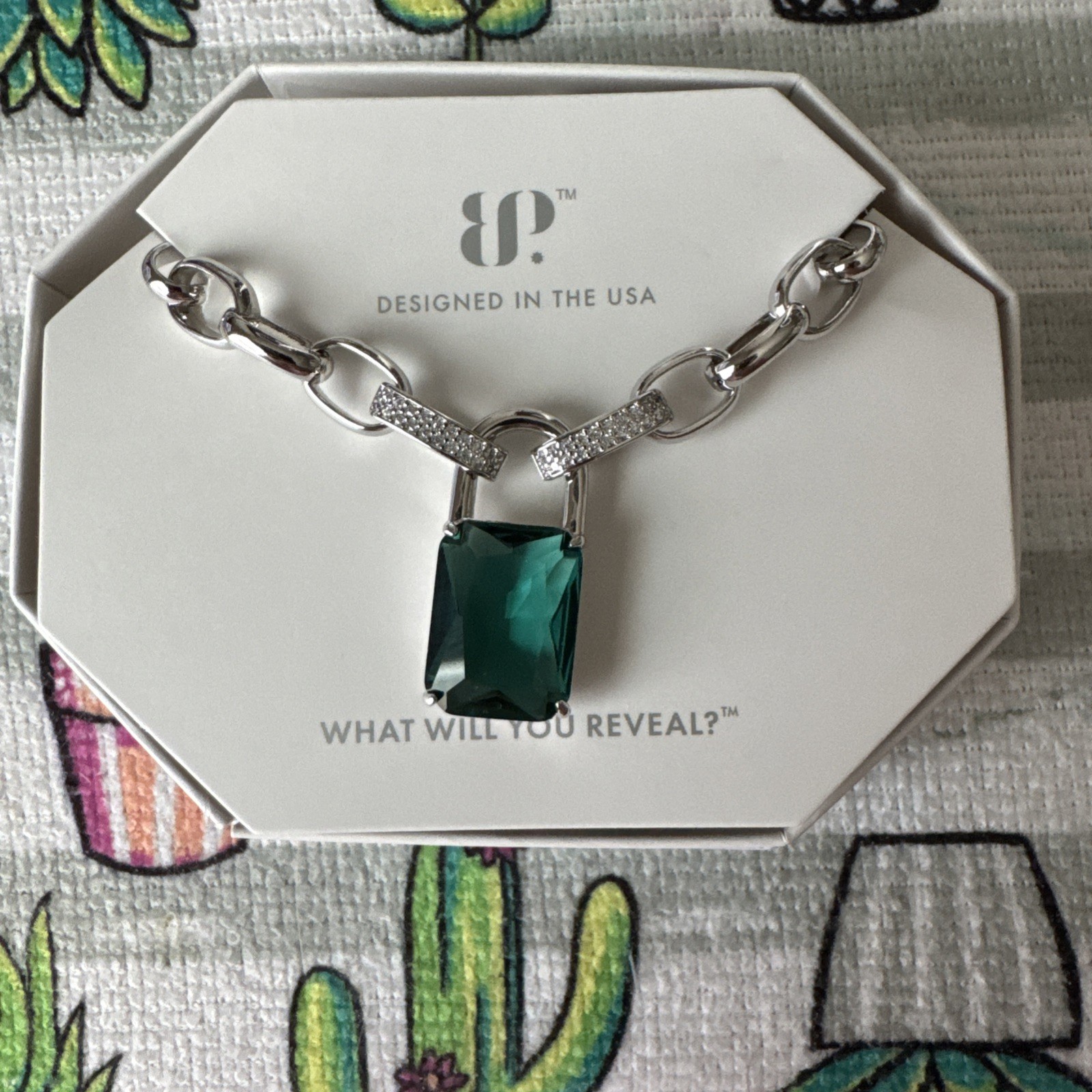Bomb Party “Modern Muse” Lab-Created Paraiba Tourmaline Rhodium Plating