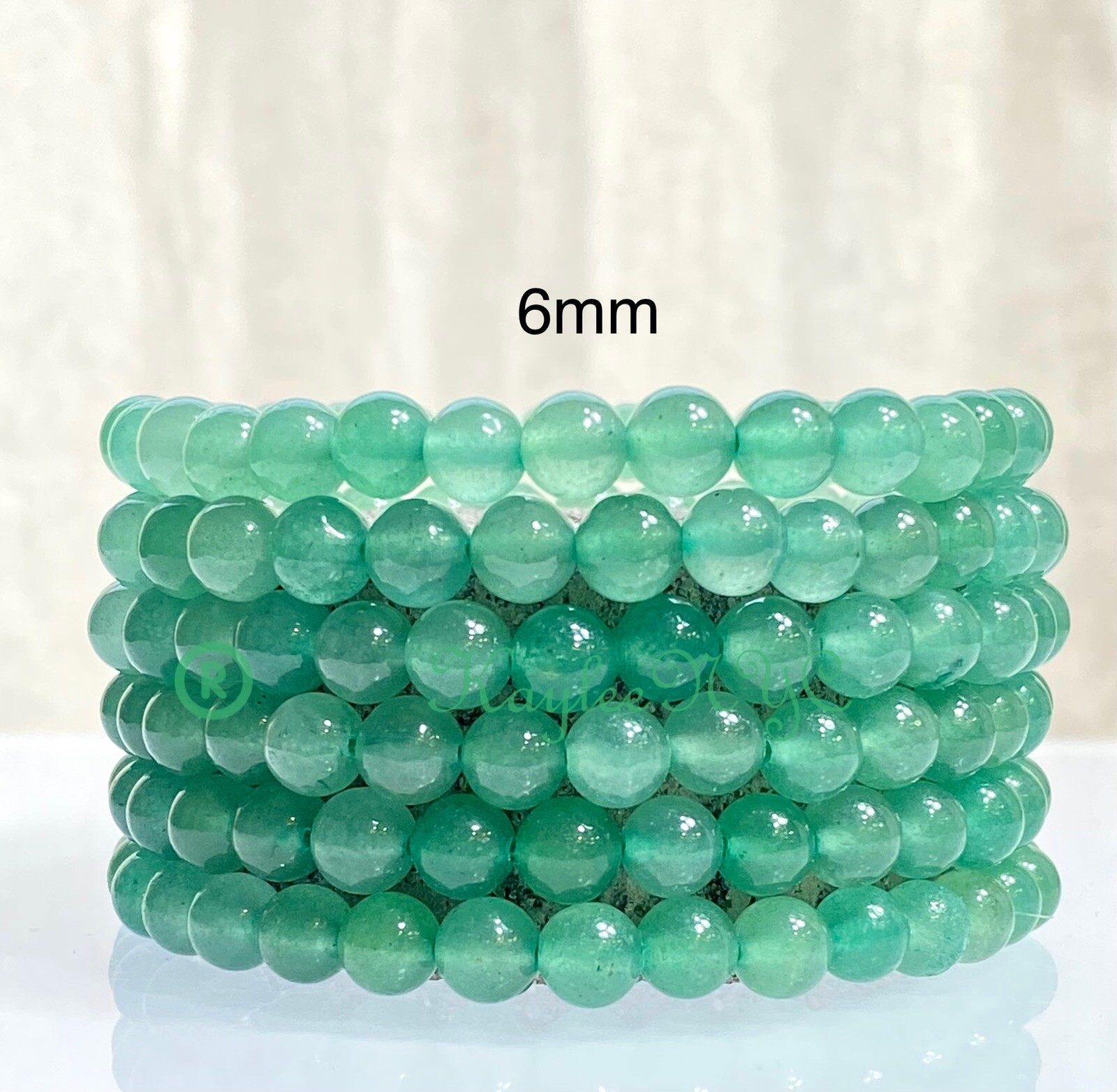 Wholesale Lot 6 Pcs Aventurine 6mm 7.5” Crystal Healing Stretch Bracelet