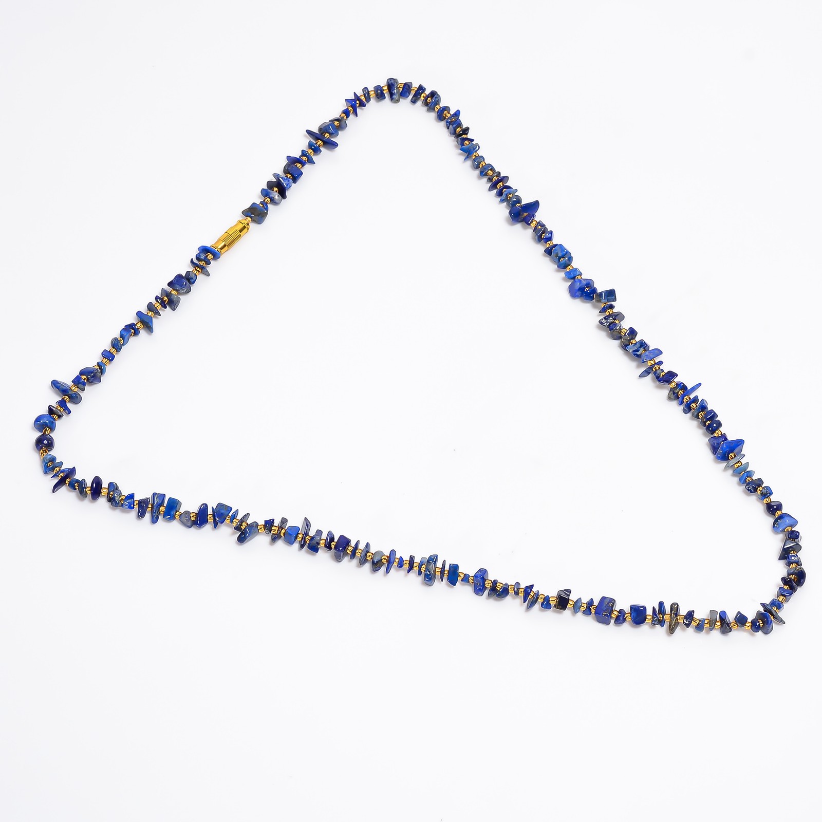 Lapis Lazuli Gemstone Uncut Shape Handmade Jewelry Smooth Style Necklace 23″