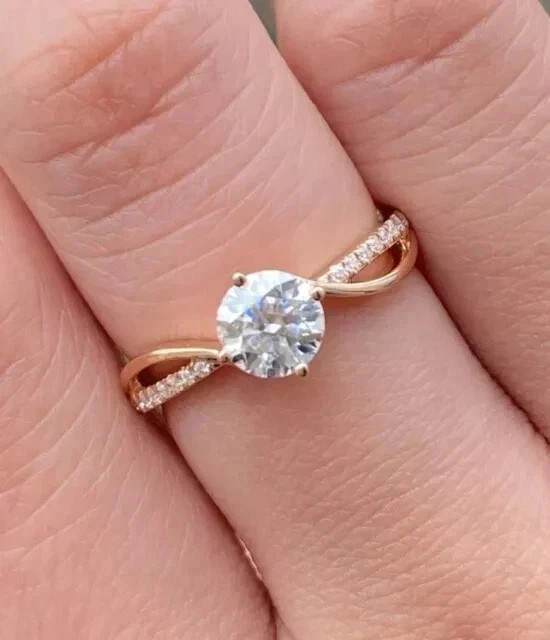 0.50 CT Lab Grown diamond Wedding Band Promise Ring 14k Gold plated 925