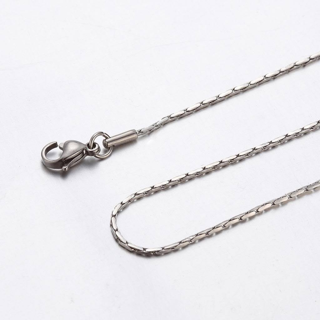 1.2 mm 16″-40″ Silver Stainless Steel Fancy Necklace Chain Sb69 USA Seller