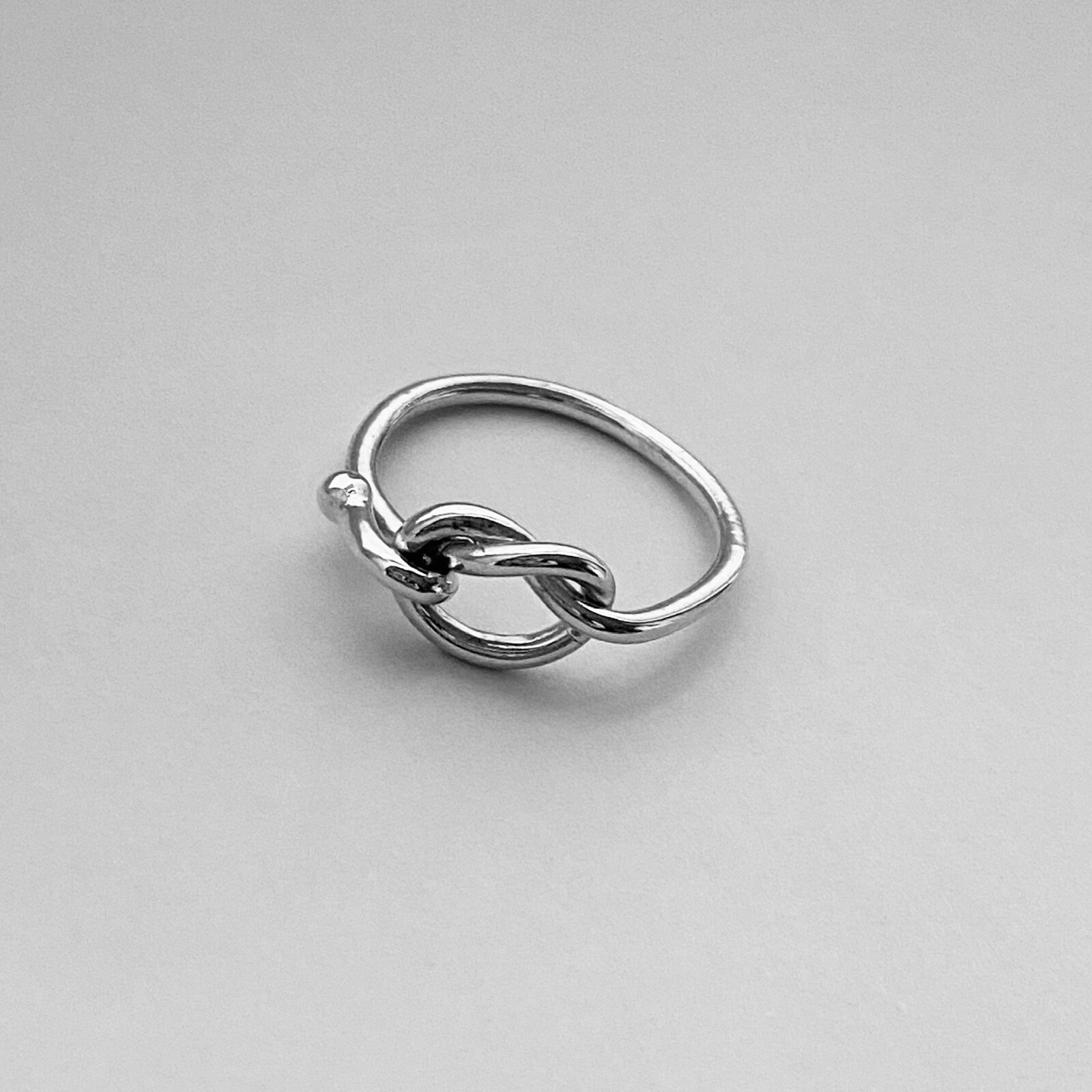 Sterling Silver Hooked Love Knot Ring, Silver Ring, Love Ring