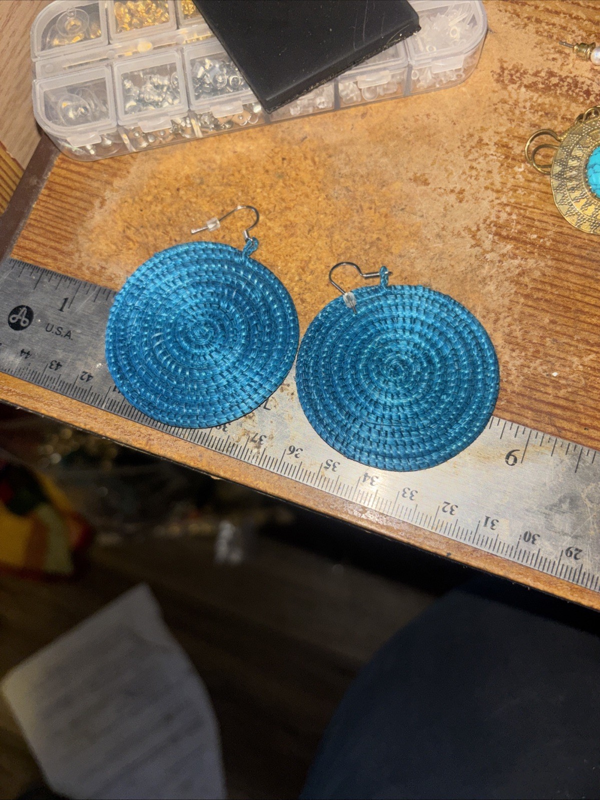 Rowanda Woven Sisal Disc Earrings