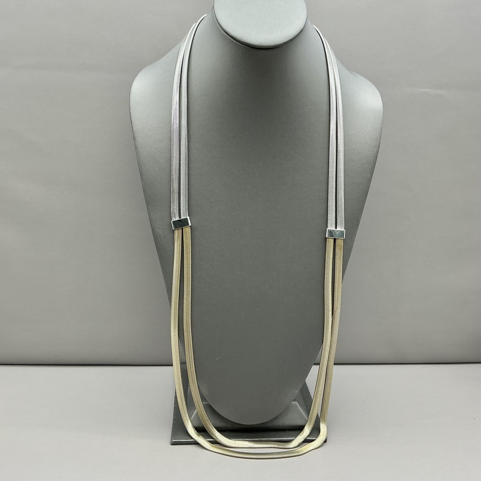 LOFT Necklace Layered Multi Strand Chain Silver Gold Tone Womens Jewelry Long