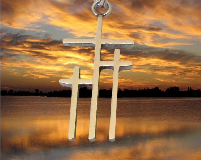 CALVARY CROSS CRUCIFIX CHRISTIAN RELIGIOUS pendant 20″ necklace Sterling Silver